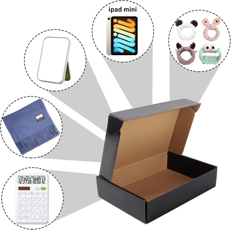 EXYGLO Shipping Cardboard Boxes for Small Business, Packing and Mailing, 9x6x2 - Pack of 25, Black - Image 4
